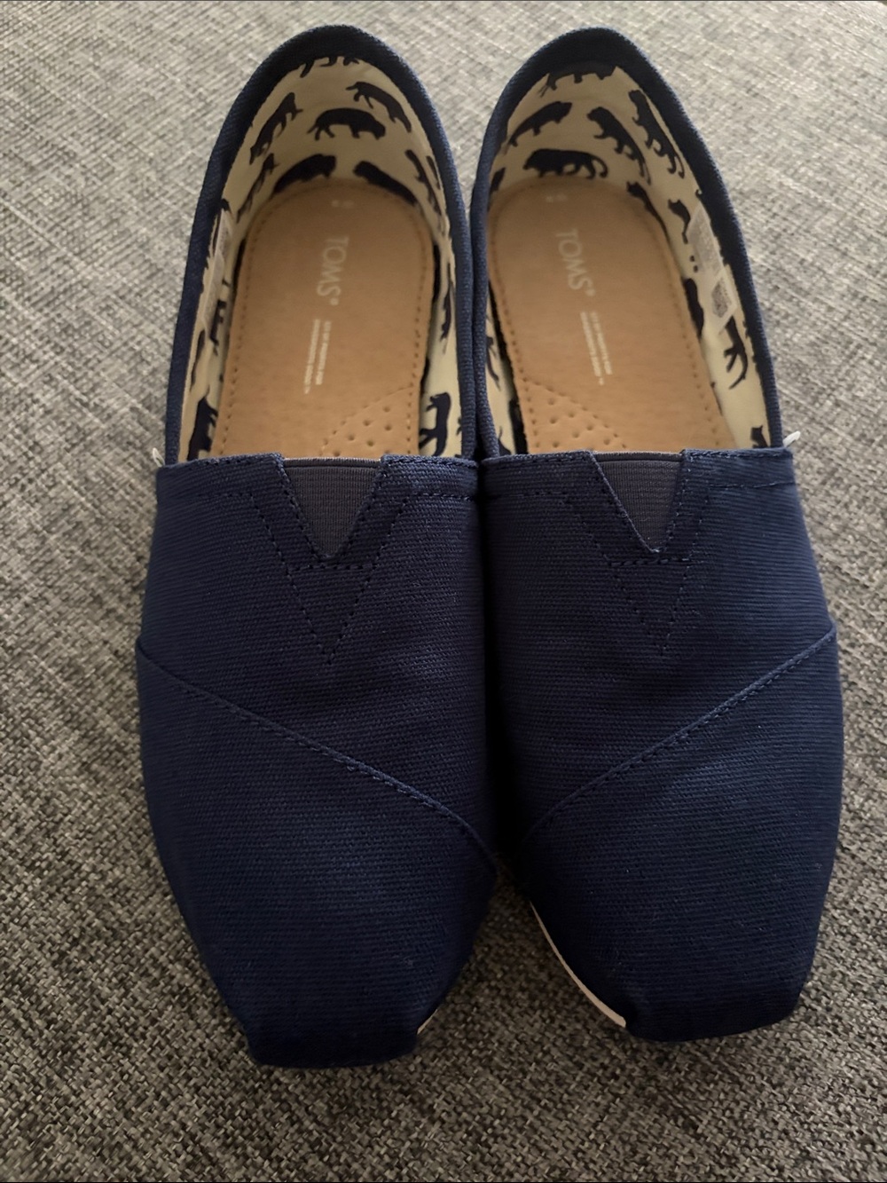 Toms Women’s Slip-On Canvas Loafers in Navy